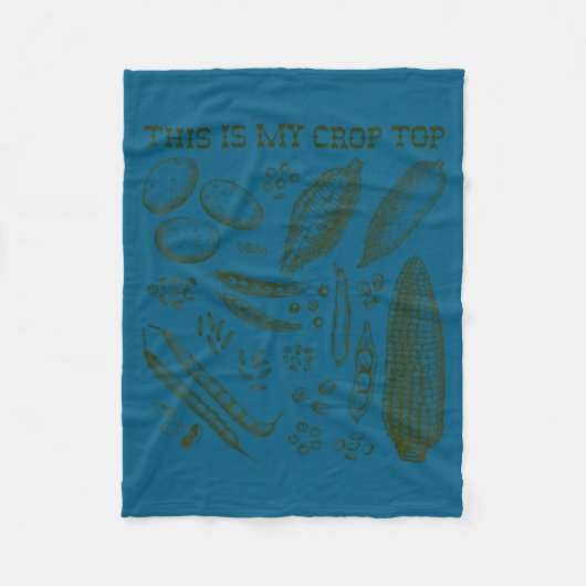 This Is My Crop Top Funny Gardening Pun Vegetable  Fleecedecke (Vorderseite)