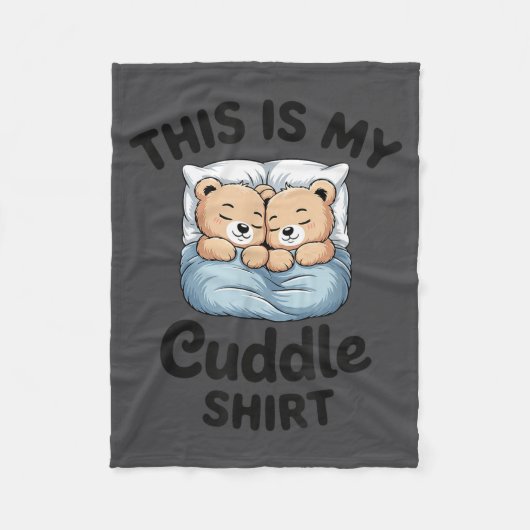 This Is My Cuddle Shirt Cute Teddy Bear Couple Fleecedecke (Vorderseite)