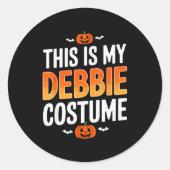 This Is My Debbie Costume Halloween Simple Costume Runder Aufkleber (Vorderseite)