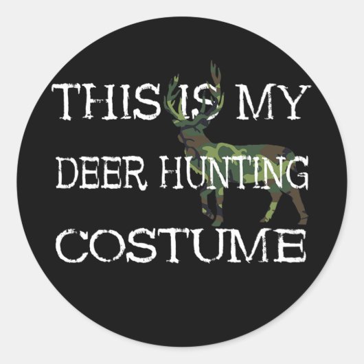 This Is My Deer Hunting Costume Camo Outfit Deer Runder Aufkleber (Vorderseite)
