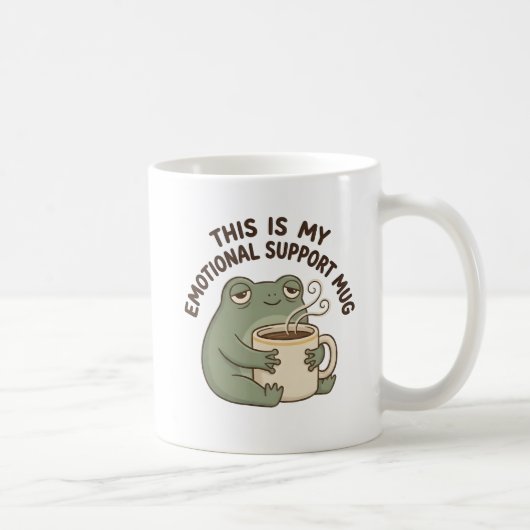 This Is My Emotional Support Mug – Funny Frog Coff Kaffeetasse (Rechts)