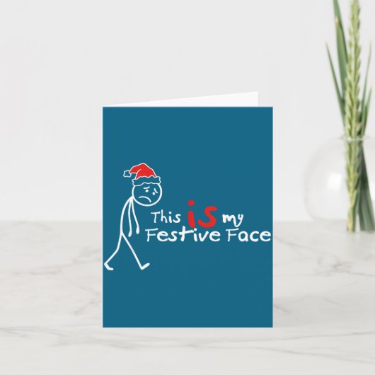 This Is My Festive Face Funny Christmas Introvert Karte (Vorderseite)