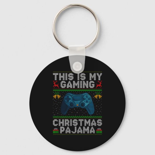 This Is My Gaming Christmas Pajamas Ugly Xmas Swea Schlüsselanhänger (Vorderseite)