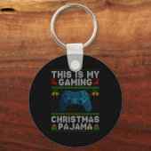 This Is My Gaming Christmas Pajamas Ugly Xmas Swea Schlüsselanhänger (Vorderseite)