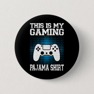 This Is My Gaming Pajama Shirt Funny Video Game Ga Button