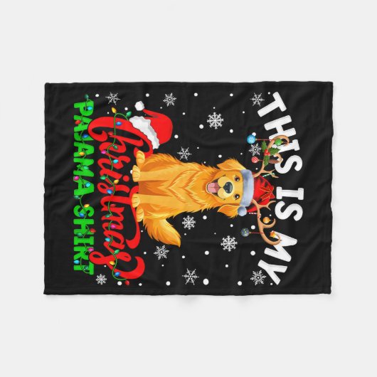 This Is My Golden Retriever Ugly Christmas Pajama  Fleecedecke (Vorderseite (Horizontal))