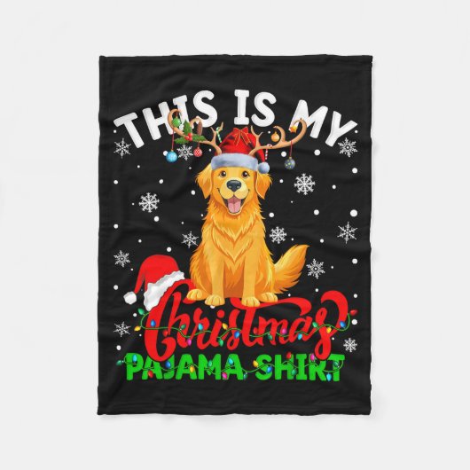 This Is My Golden Retriever Ugly Christmas Pajama  Fleecedecke (Vorderseite)