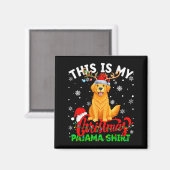 This Is My Golden Retriever Ugly Christmas Pajama Magnet (Vorderseite/Rückseite)