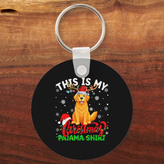 This Is My Golden Retriever Ugly Christmas Pajama Schlüsselanhänger (Vorderseite)