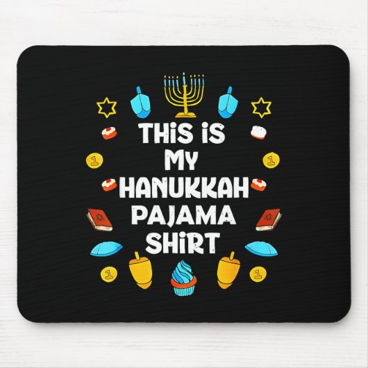 This Is My Hanukkah Pajama Shirt Chanukah Jewish M Mousepad (Vorne)