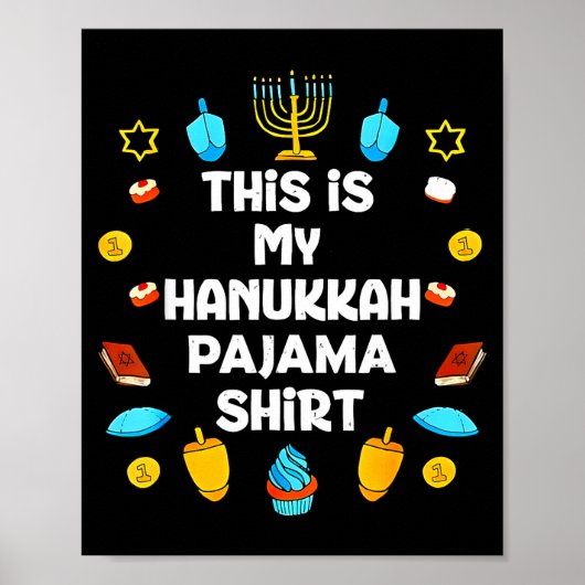 This Is My Hanukkah Pajama Shirt Chanukah Jewish M Poster (Vorne)