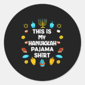 This Is My Hanukkah Pajama Shirt Chanukah Jewish M Runder Aufkleber (Vorderseite)