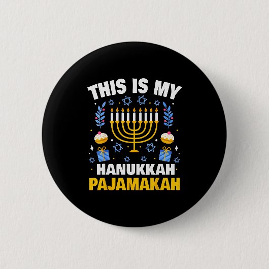 This Is My Hanukkah Pajamakah For Jewish Christmas Button (Vorderseite)