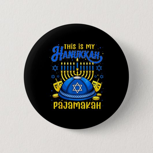 This Is My Hanukkah Pajamakah For Jewish Christmas Button (Vorderseite)