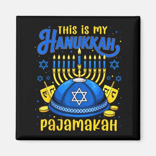 This Is My Hanukkah Pajamakah For Jewish Christmas Magnet (Vorne)