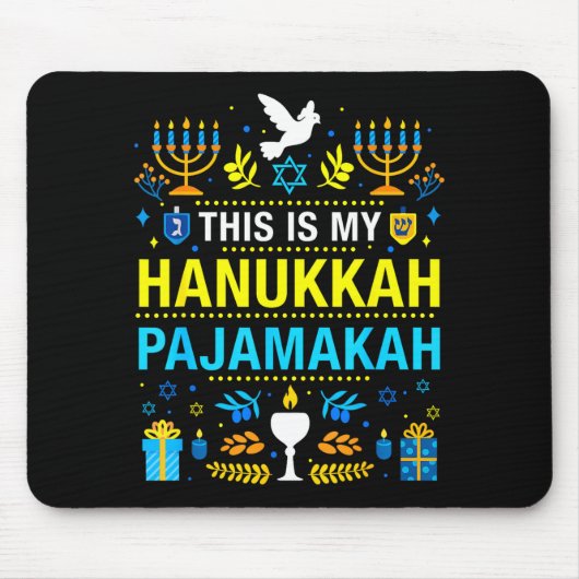 This Is My Hanukkah Pajamakah For Jewish Christmas Mousepad (Vorne)