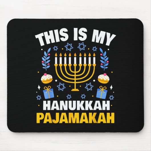 This Is My Hanukkah Pajamakah For Jewish Christmas Mousepad (Vorne)