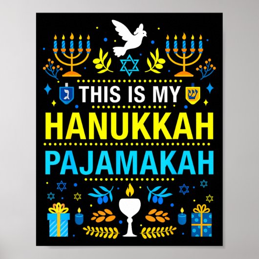 This Is My Hanukkah Pajamakah For Jewish Christmas Poster (Vorne)