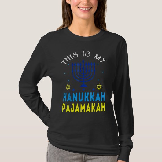 This Is My Hanukkah Pajamakah Hanukkah Jewish Paja T-Shirt (Vorderseite)