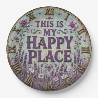 This Is My Happy Place Lavender Farmhouse Pappteller