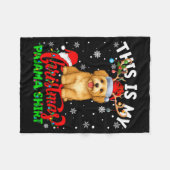 This Is My Havanese Dog Ugly Christmas Pajama Swea Fleecedecke (Vorderseite (Horizontal))