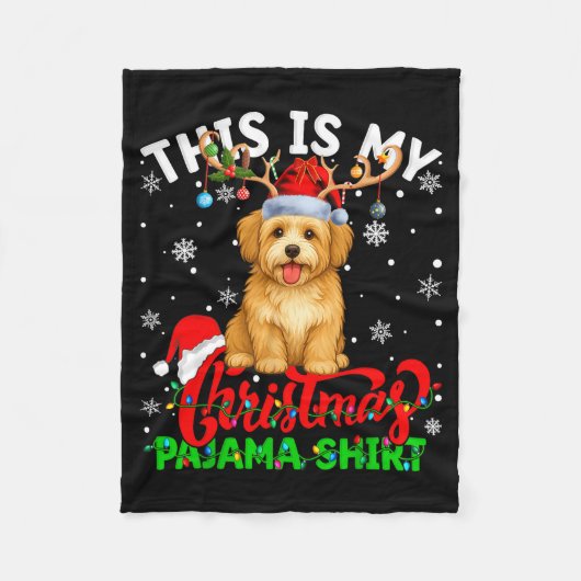 This Is My Havanese Dog Ugly Christmas Pajama Swea Fleecedecke (Vorderseite)