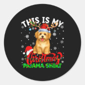 This Is My Havanese Dog Ugly Christmas Pajama Swea Runder Aufkleber (Vorderseite)