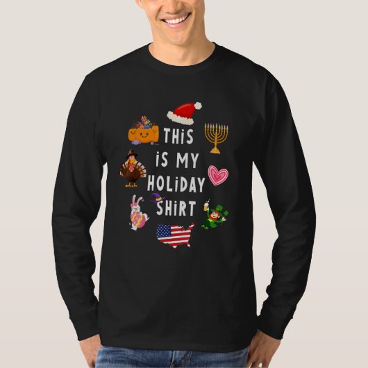 This Is My Holiday  Happy Halloween Thanksgiving X T-Shirt (Vorderseite)