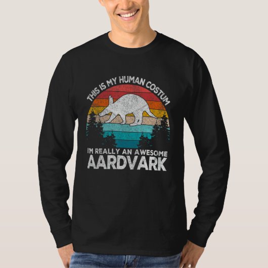 This Is My Human Costum Retro Aardvark  Aardvark T-Shirt (Vorderseite)