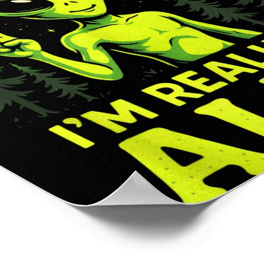 This Is My Human Costume - Funny Alien Halloween Poster (Ecke)