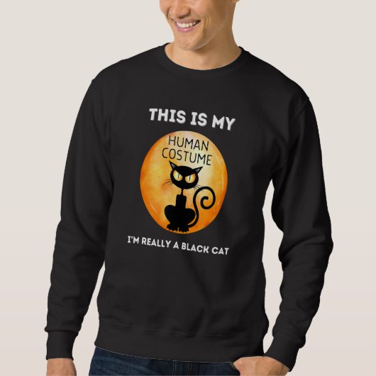 This Is My Human Costume I'm Really A Black Cat Sweatshirt (Vorderseite)