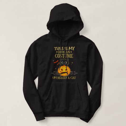 This Is My Human Costume I'm Really A Cat Funny Hoodie (Design vorne)