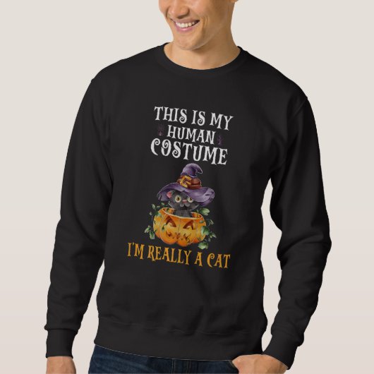 This Is My Human Costume I'm Really A Cat Pumkin H Sweatshirt (Vorderseite)