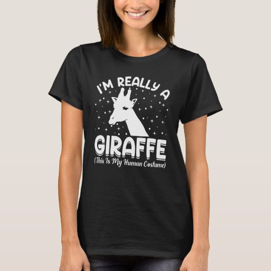 This Is My Human Costume I'm Really A Giraffe Anim T-Shirt (Vorderseite)