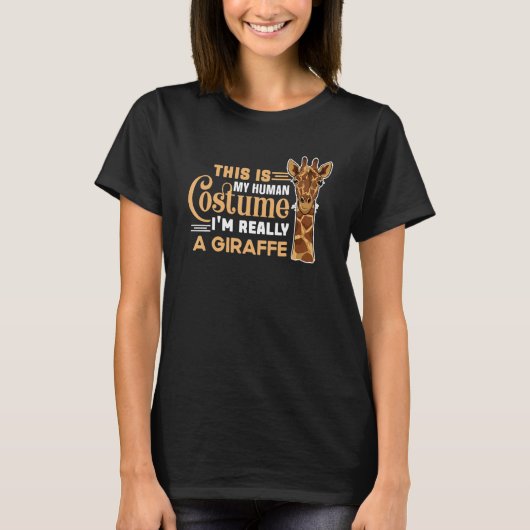 This Is My Human Costume I'm Really A Giraffe  Saf T-Shirt (Vorderseite)