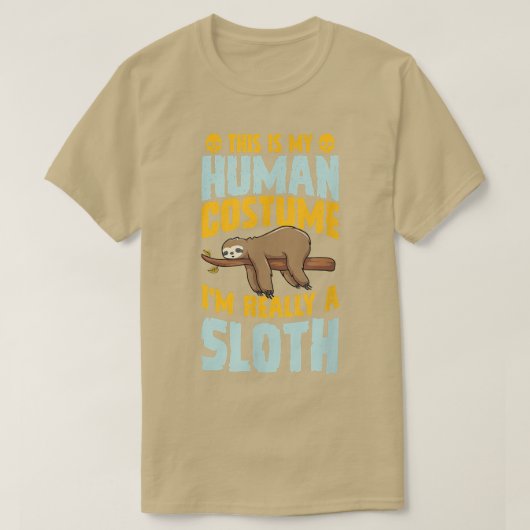 This Is My Human Costume Im Really A Sloth Hallowe T-Shirt (Design vorne)