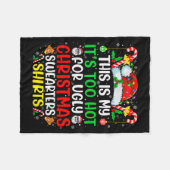 This Is My It's Too Hot For Ugly Christmas Sweater Fleecedecke (Vorderseite (Horizontal))