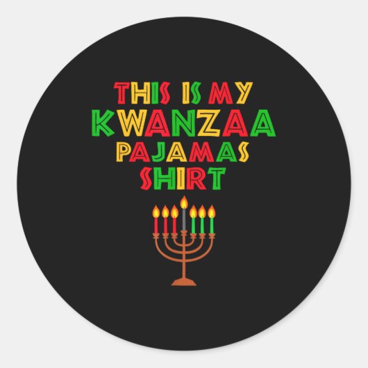 This Is My Kwanzaa Pajamas Seven Principles Candle Runder Aufkleber (Vorderseite)