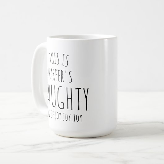 ‘This is my Naughty Mug of Joy' Customizable Fun Kaffeetasse (Vorderseite Links)