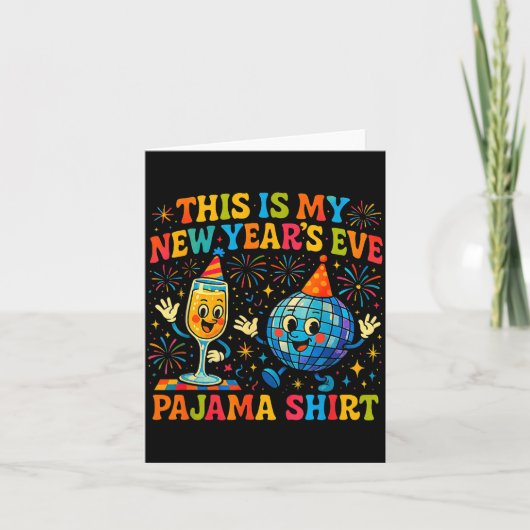 This Is My New Year’s Eve Pajama Funny Retro Gift Karte (Vorderseite)