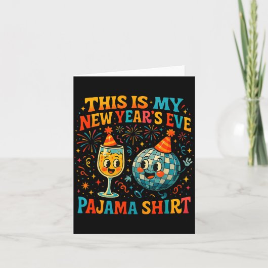 This Is My New Year’s Eve Pajama Funny Retro Gift Karte (Vorderseite)