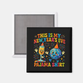 This Is My New Year’s Eve Pajama Funny Retro Gift Magnet (Vorderseite/Rückseite)