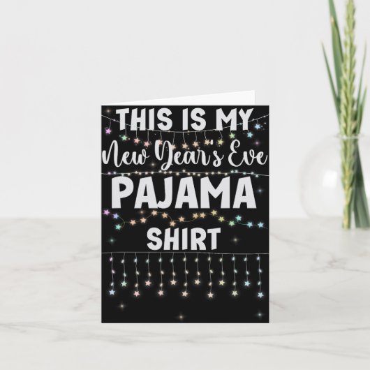 This Is My New Year's Eve Pajama Shirt Lights Men  Karte (Vorderseite)