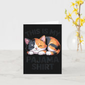 This Is My Pajama Funny Calico Cat Karte (Gelbe Blume)