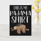 This Is My Pajama Sloth Shirt Funny Sleever Gift  Karte (Gelbe Blume)