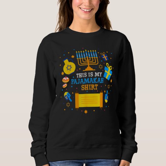 This Is My Pajamakah Hanukkah Chanukah Dreidel Men Sweatshirt (Vorderseite)