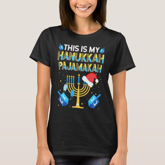 This Is My Pajamakah Hanukkah Pajama T-Shirt (Vorderseite)