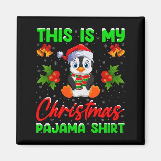 This Is My Penguin Christmas Pajamas Funny Penguin Magnet (Vorne)