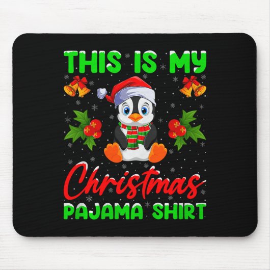 This Is My Penguin Christmas Pajamas Funny Penguin Mousepad (Vorne)
