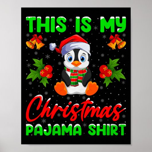 This Is My Penguin Christmas Pajamas Funny Penguin Poster (Vorne)